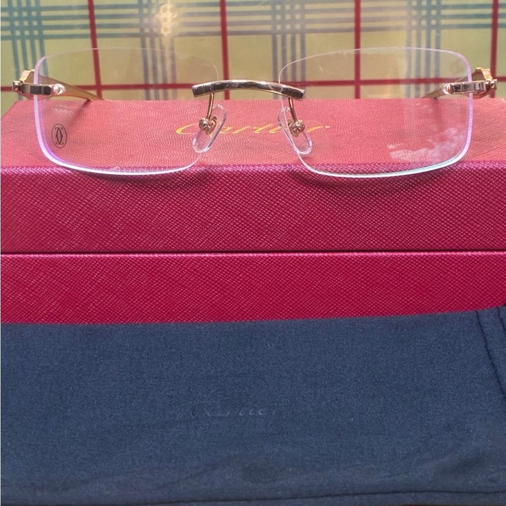 Cartier Panther Unisex Rimless Glasses - Picture 5 of 5
